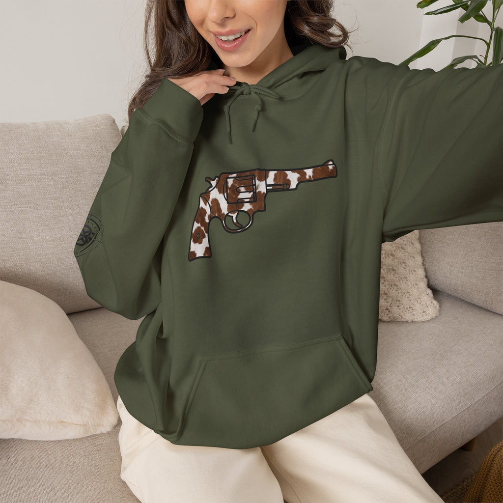 Cowhide Revolver Silhouette Hoodie Unisex
