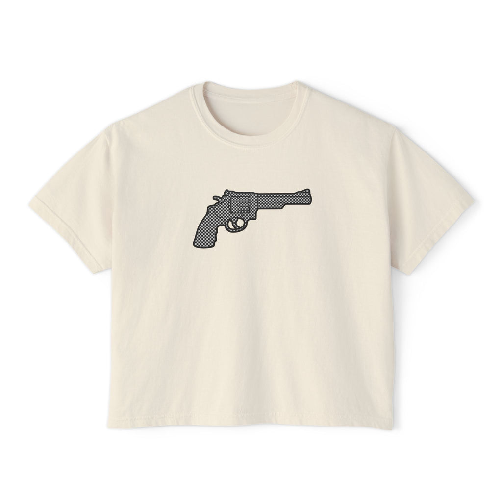 The Checker Collection- Revolver- Women's Boxy Tee
