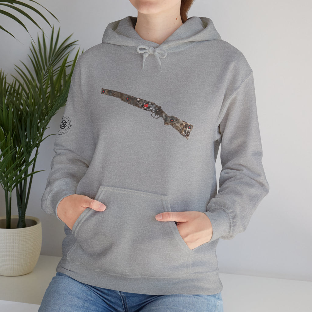 Vintage Metal Shotgun Target Graphic Hoodie
