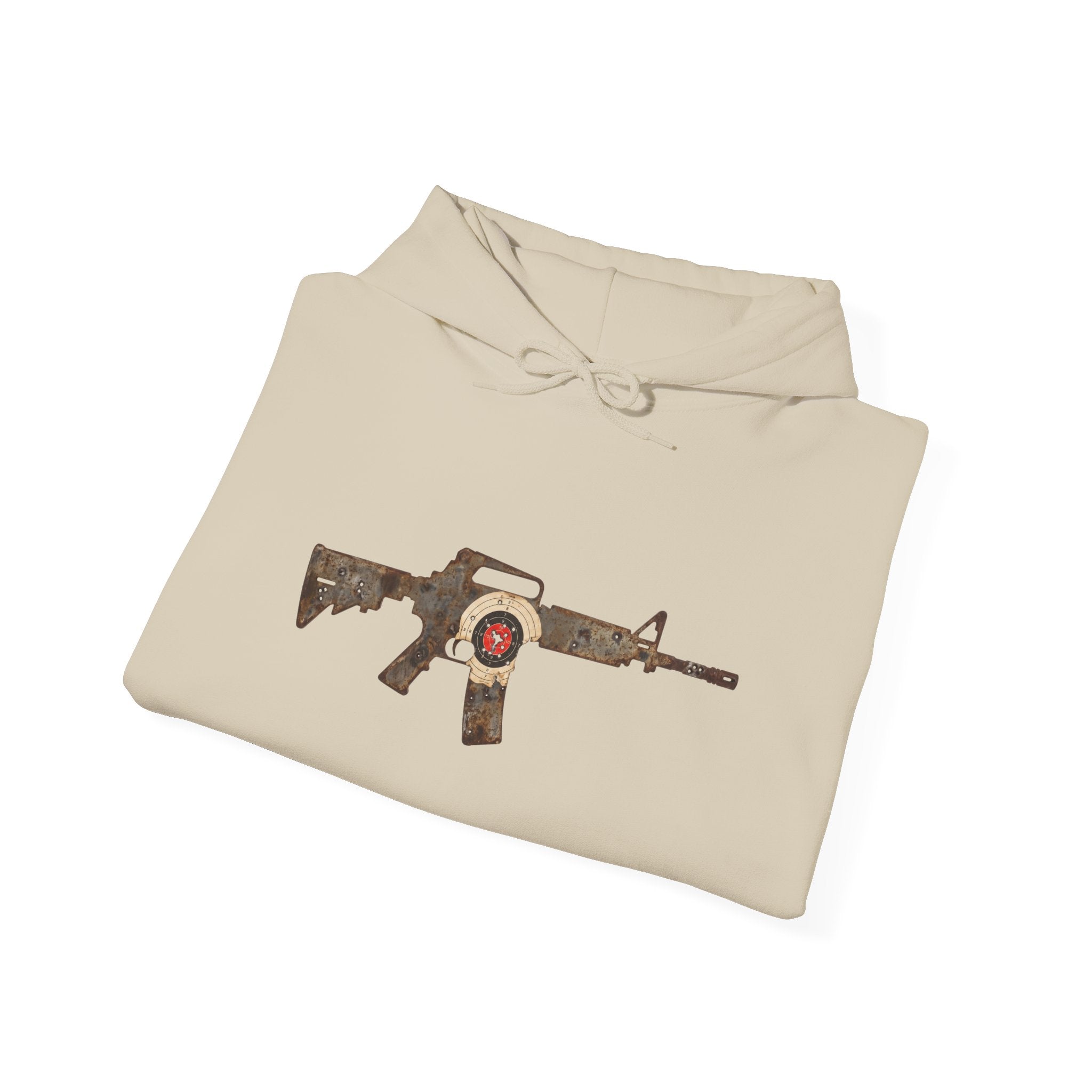 Vintage Metal AR Rifle Graphic Hoodie
