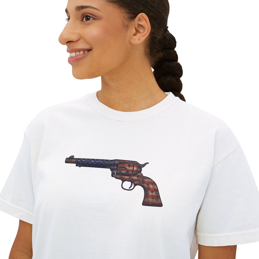 The US Flag Collection-Revolver- Women's Boxy Tee