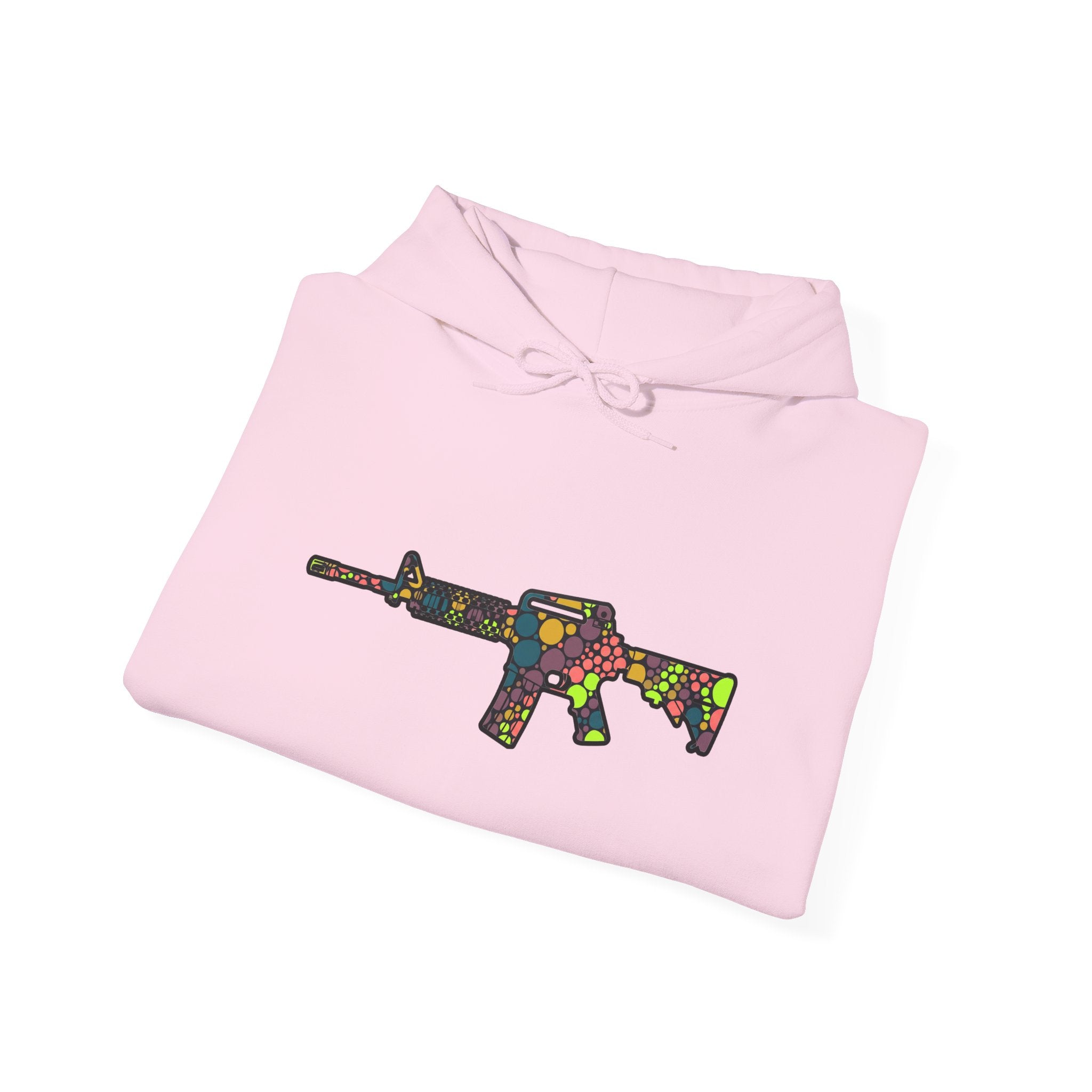 Rifle Dot Pattern Hoodie — Colorful Tactical Graphic Sweatshirt