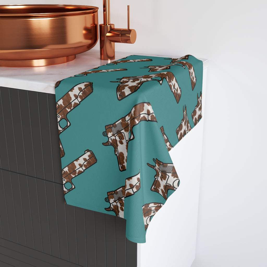 Cowhide Cowboy Hand Towel — Great for the range bag