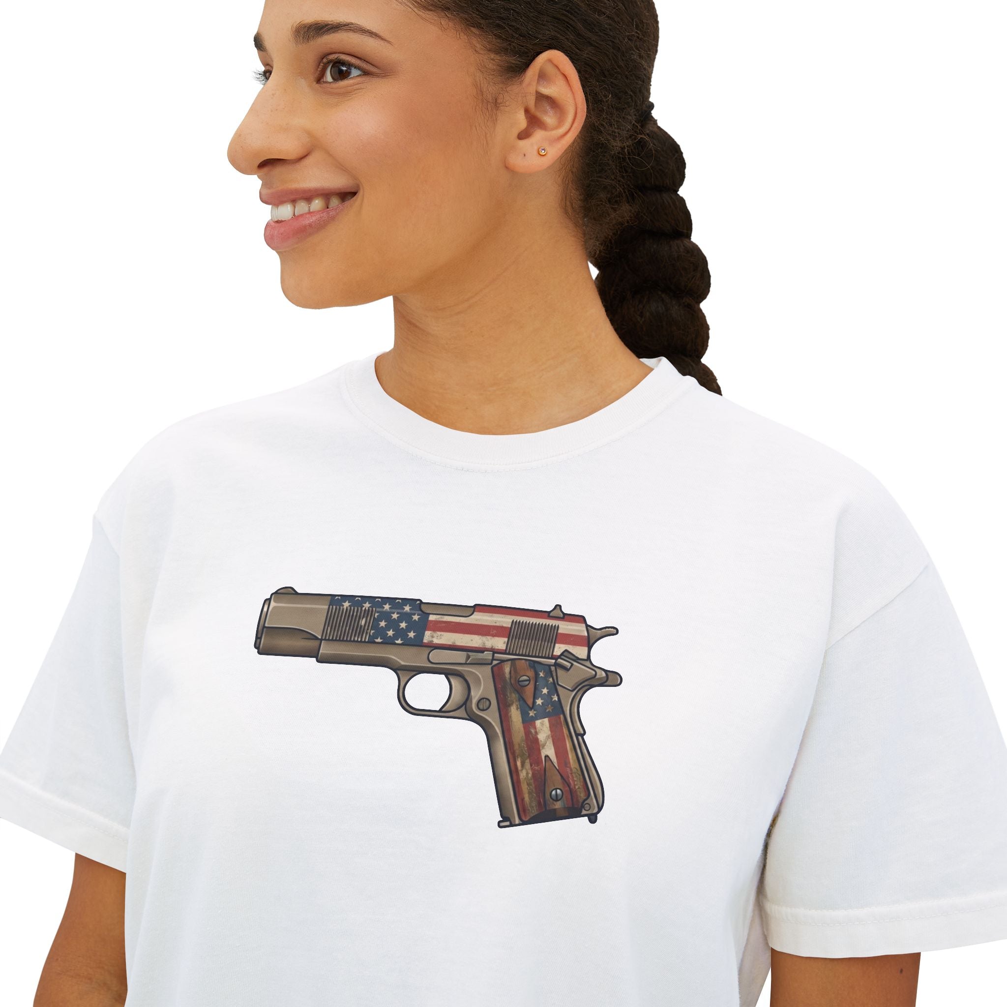 The US Flag Collection-1911 Pistol-Women's Boxy Tee
