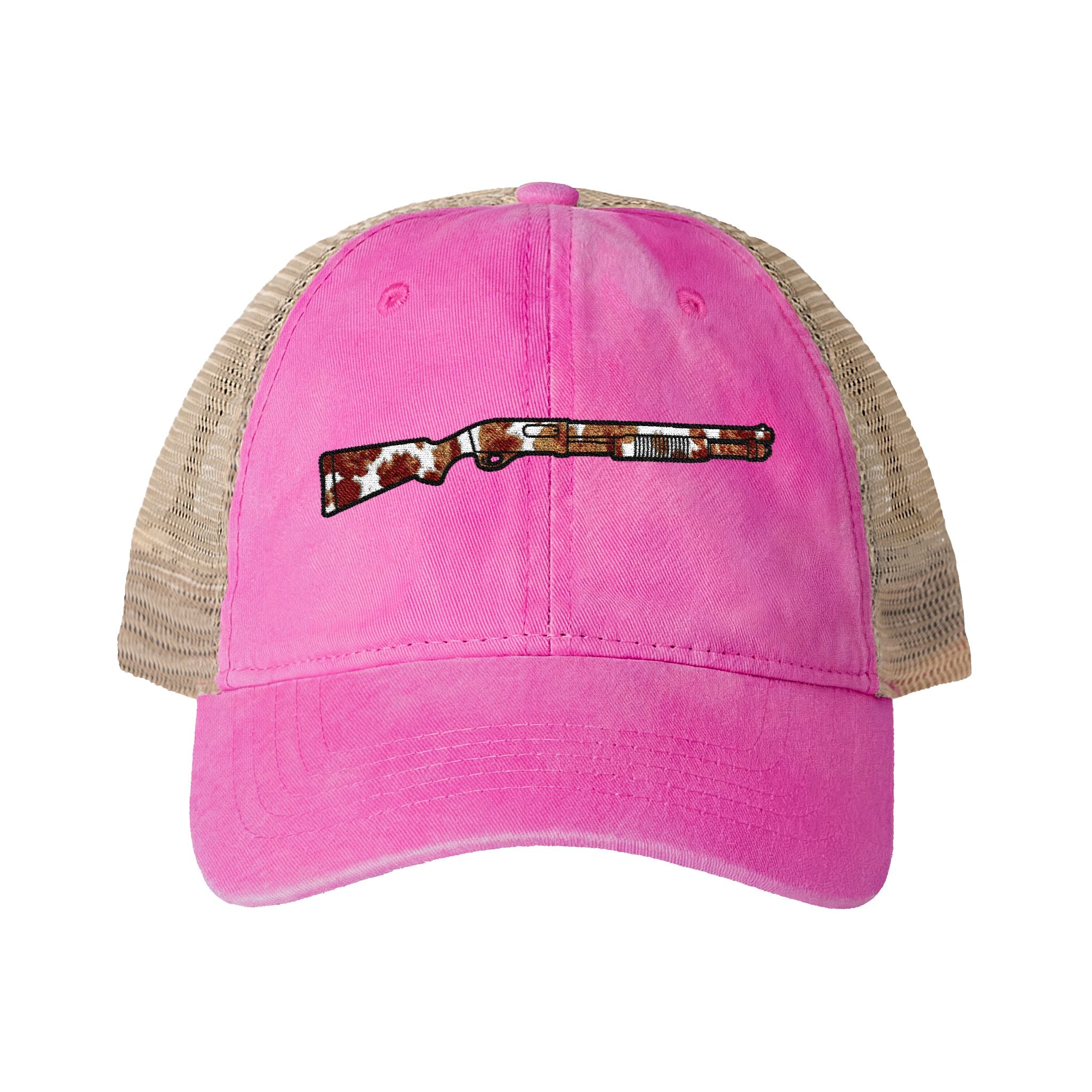 Cow Print Shotgun Women's Washed Mesh-Back Cap