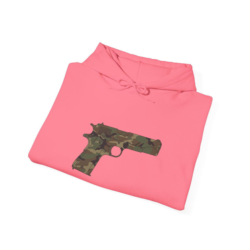 Camouflage Pistol Hoodie - Camo Gun Graphic Pullover