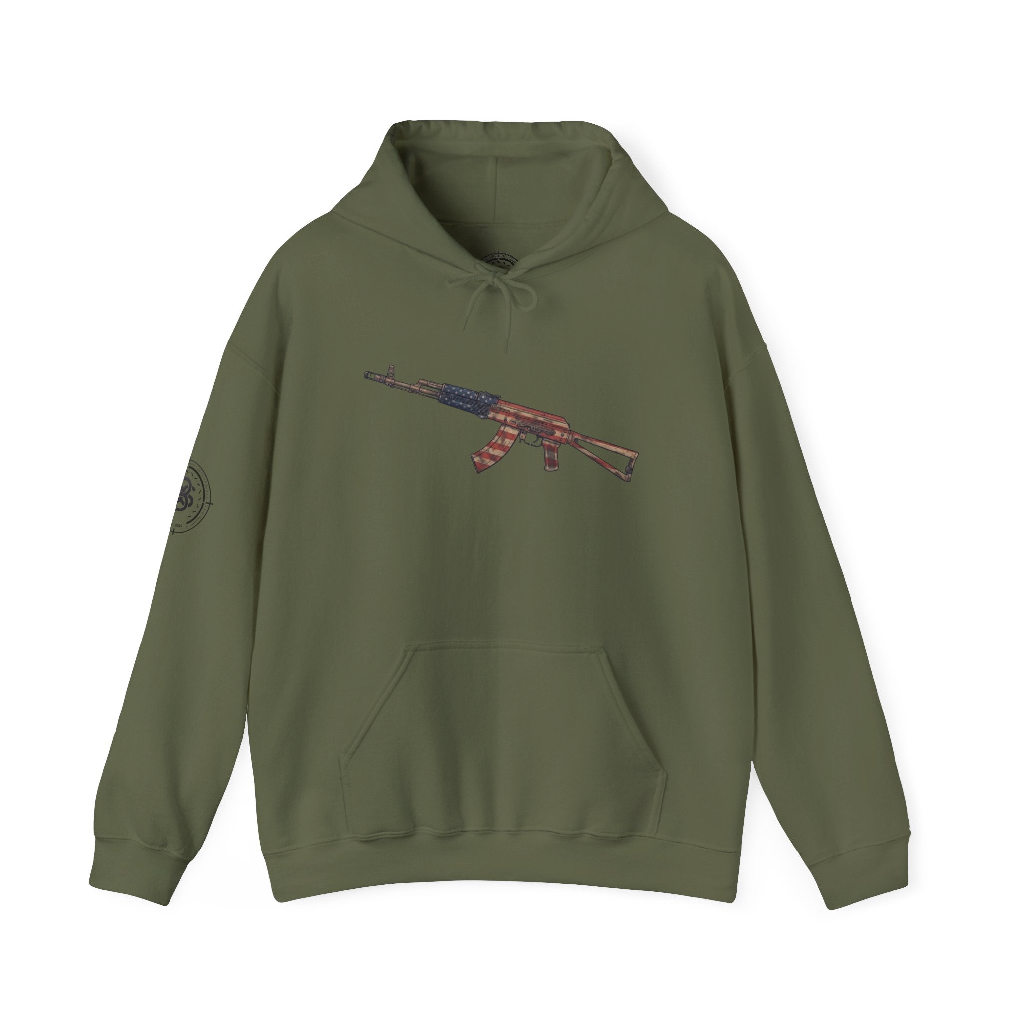 United States Flag AK-47 Graphic Hoodie