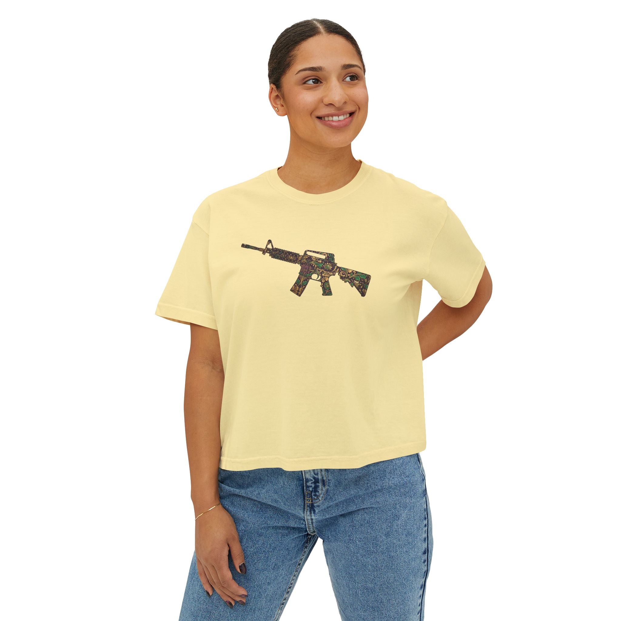 The Floral Collection- AR Rifle-Women's Boxy Tee