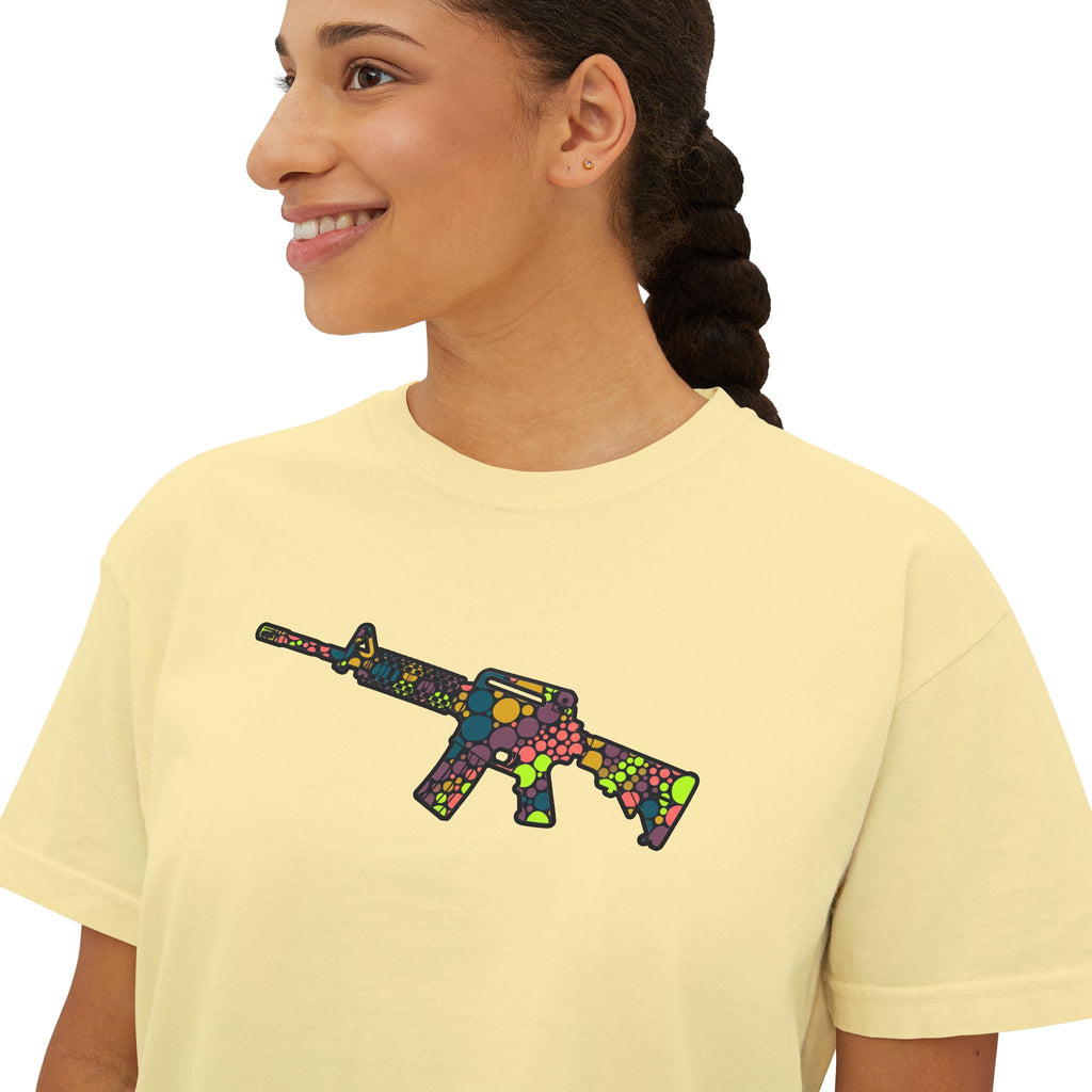 The Dots Collection- AR-15 Graphic-Women's Boxy Tee