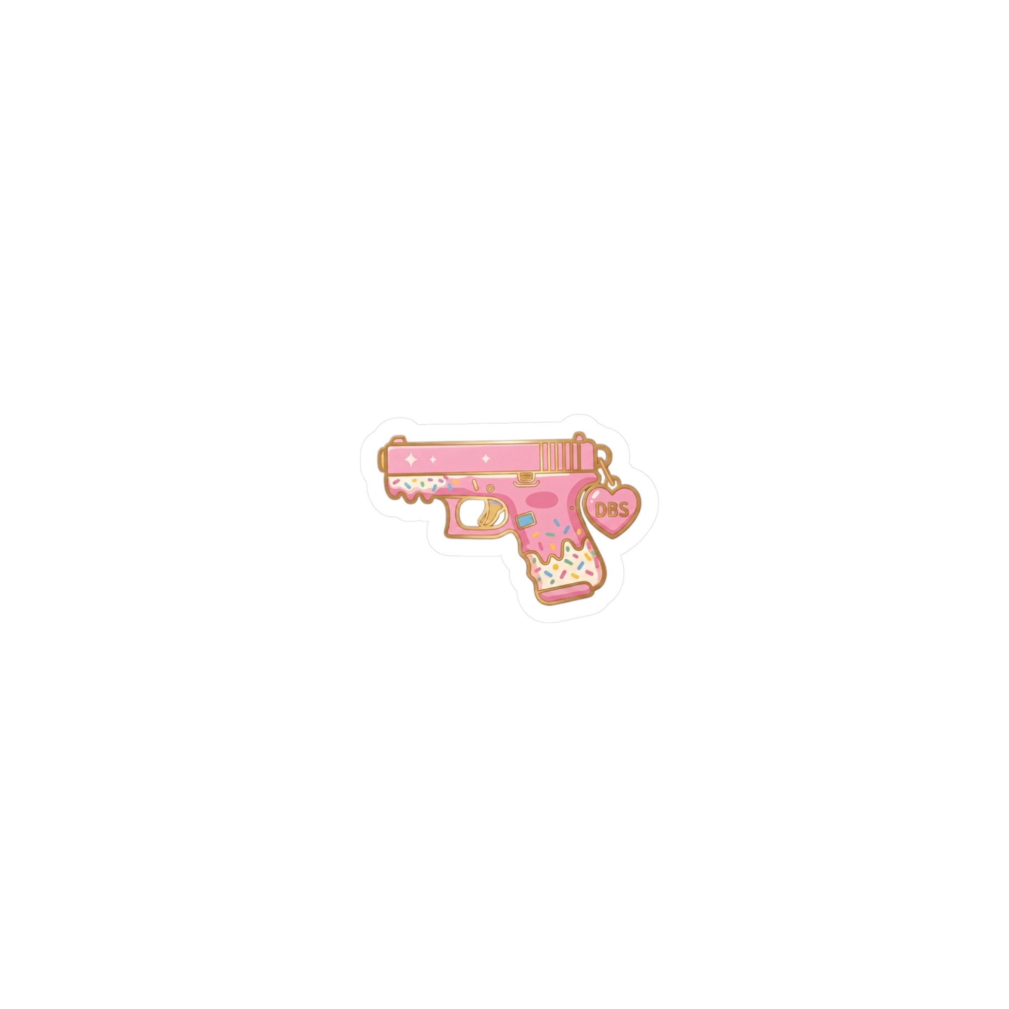 Pink Donut Sprinkle Gun Kiss-Cut Vinyl Sticker