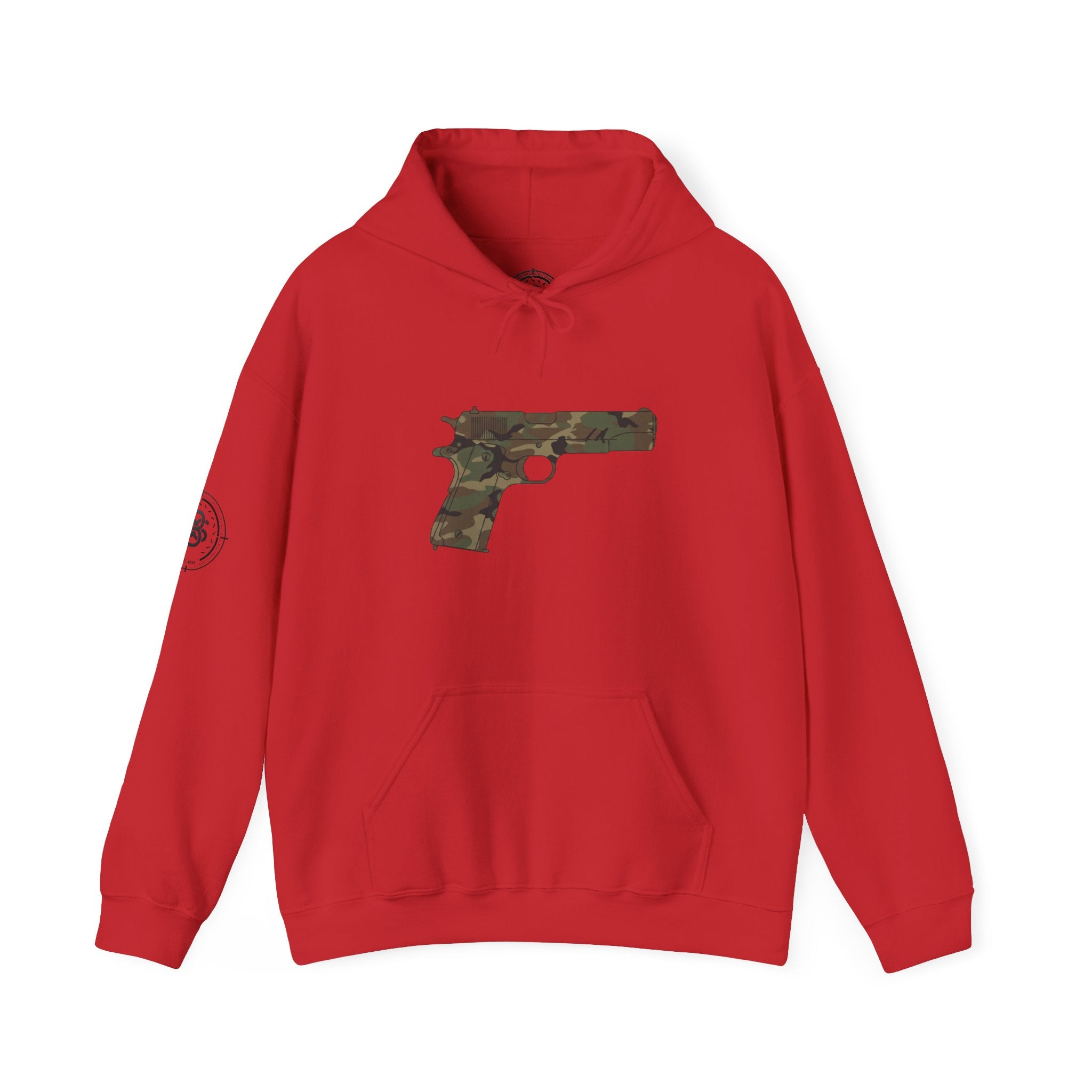 Camouflage Pistol Hoodie - Camo Gun Graphic Pullover