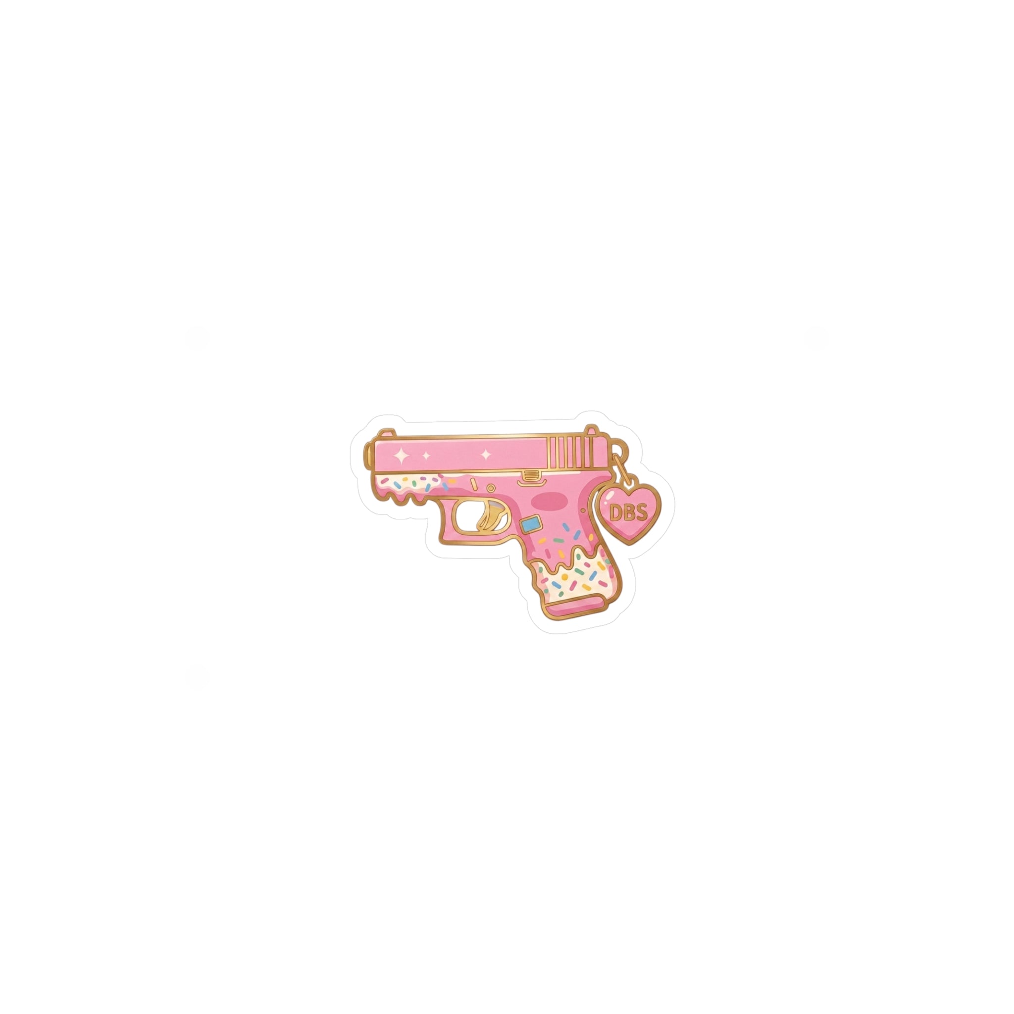 Pink Donut Sprinkle Gun Kiss-Cut Vinyl Sticker