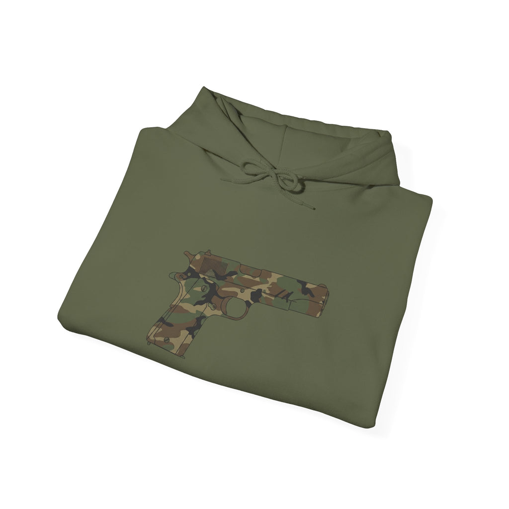 Camouflage Pistol Hoodie - Camo Gun Graphic Pullover
