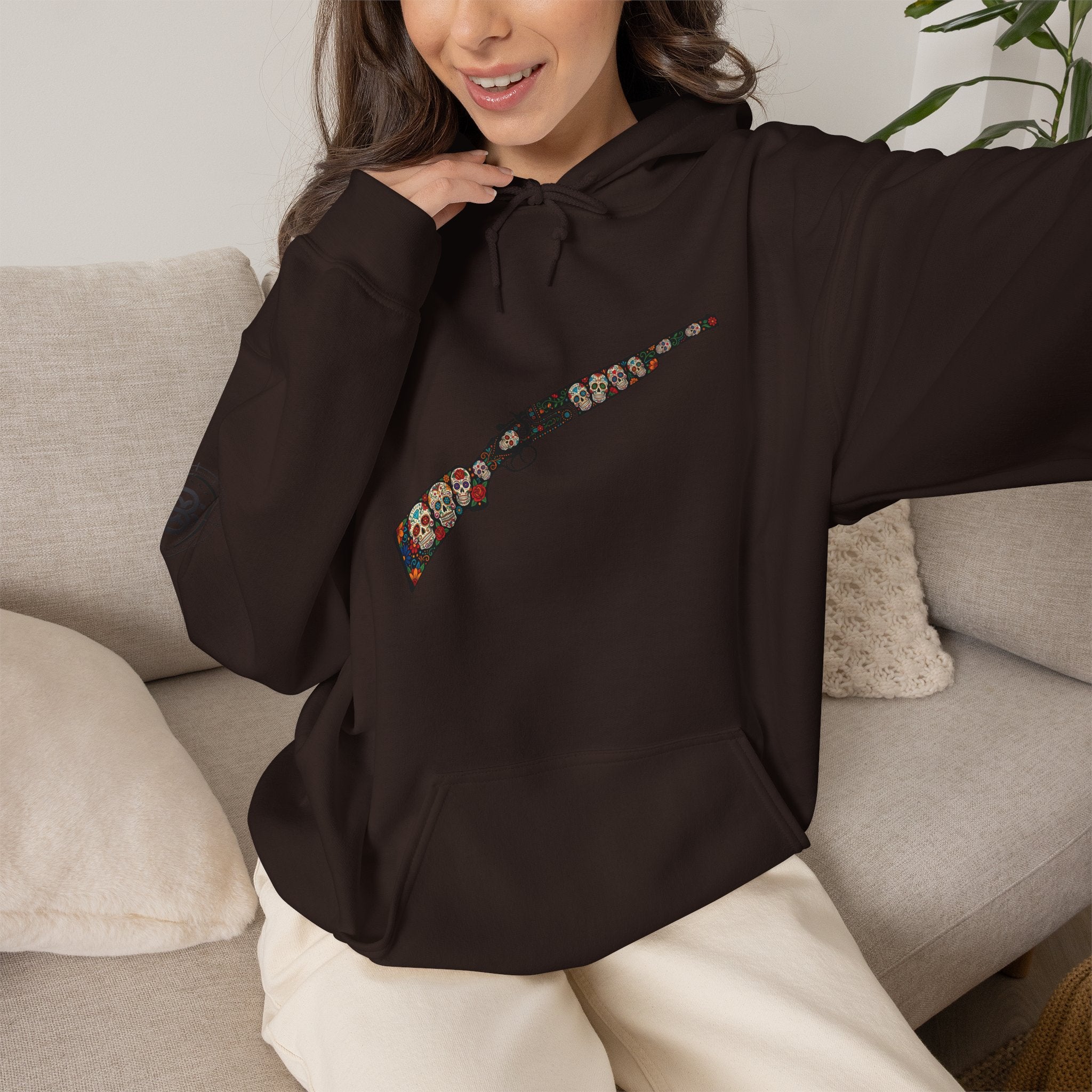 Sugar Skull Shotgun Graphic Hoodie