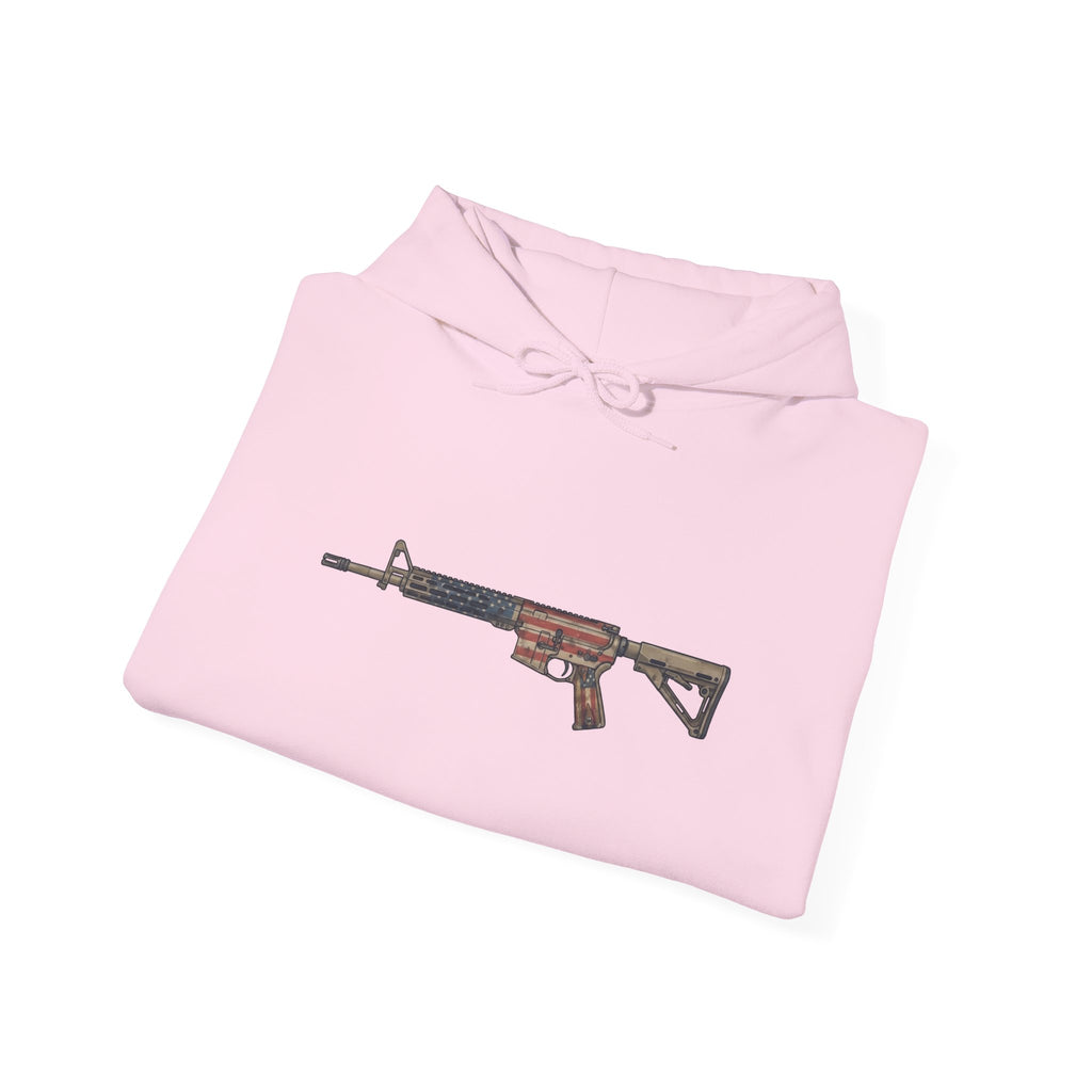 United States Flag AR Rifle Graphic Hoodie- America