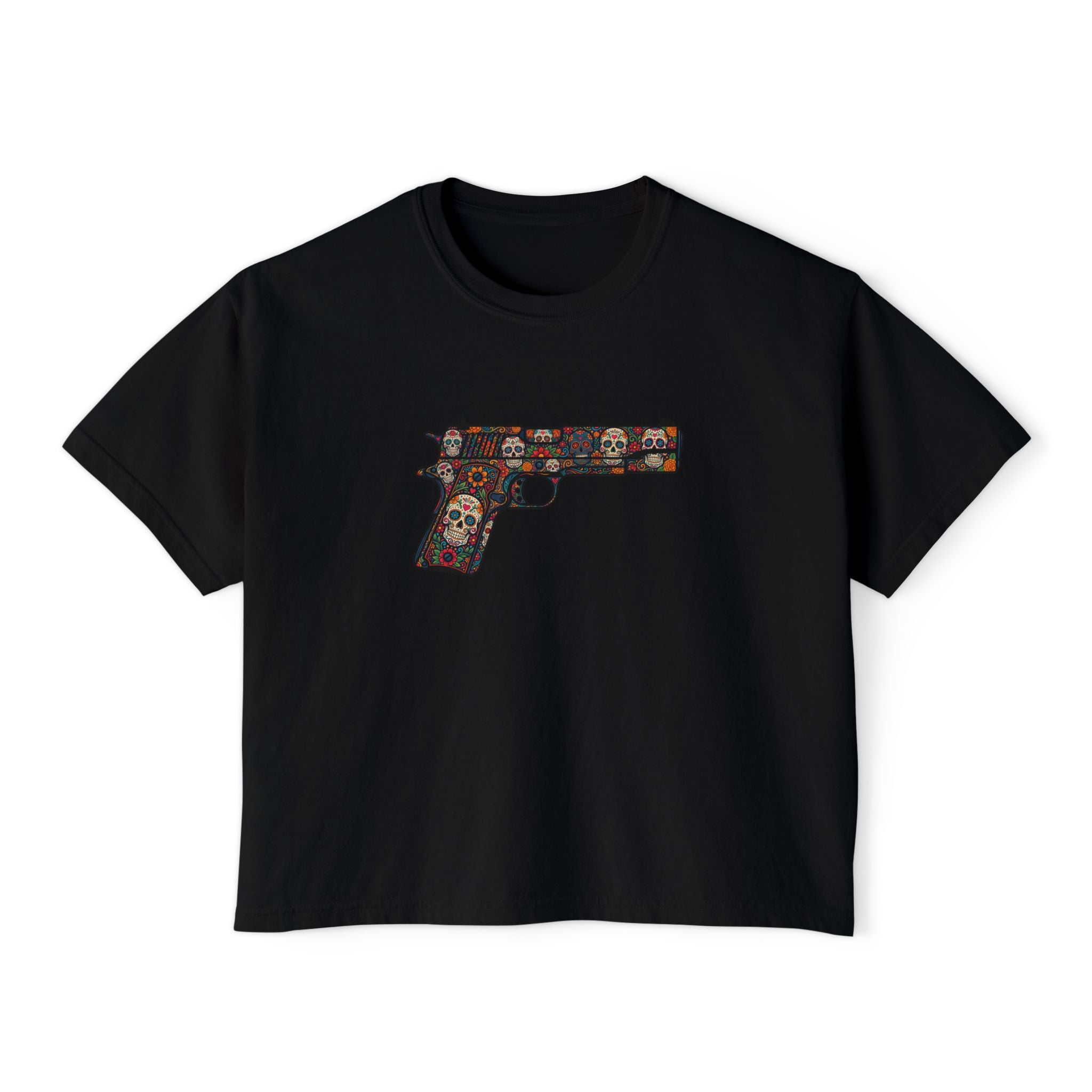 The Sugar Skull Collection -1911 Pistol- Women’s Boxy Tee