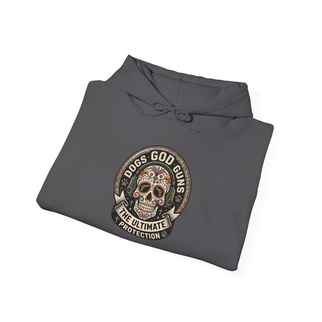 "Dogs God Guns: The Ultimate Protection- Graphic Hoodie