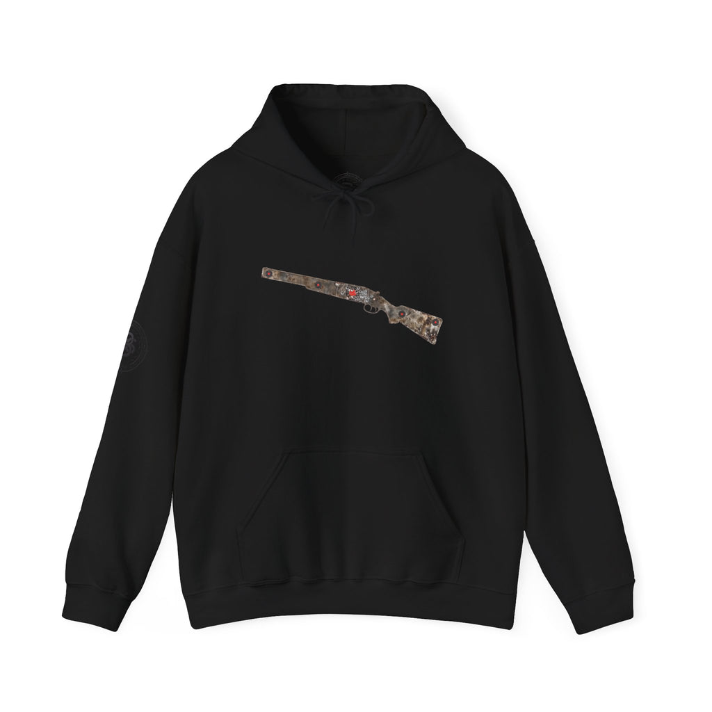 Vintage Metal Shotgun Target Graphic Hoodie