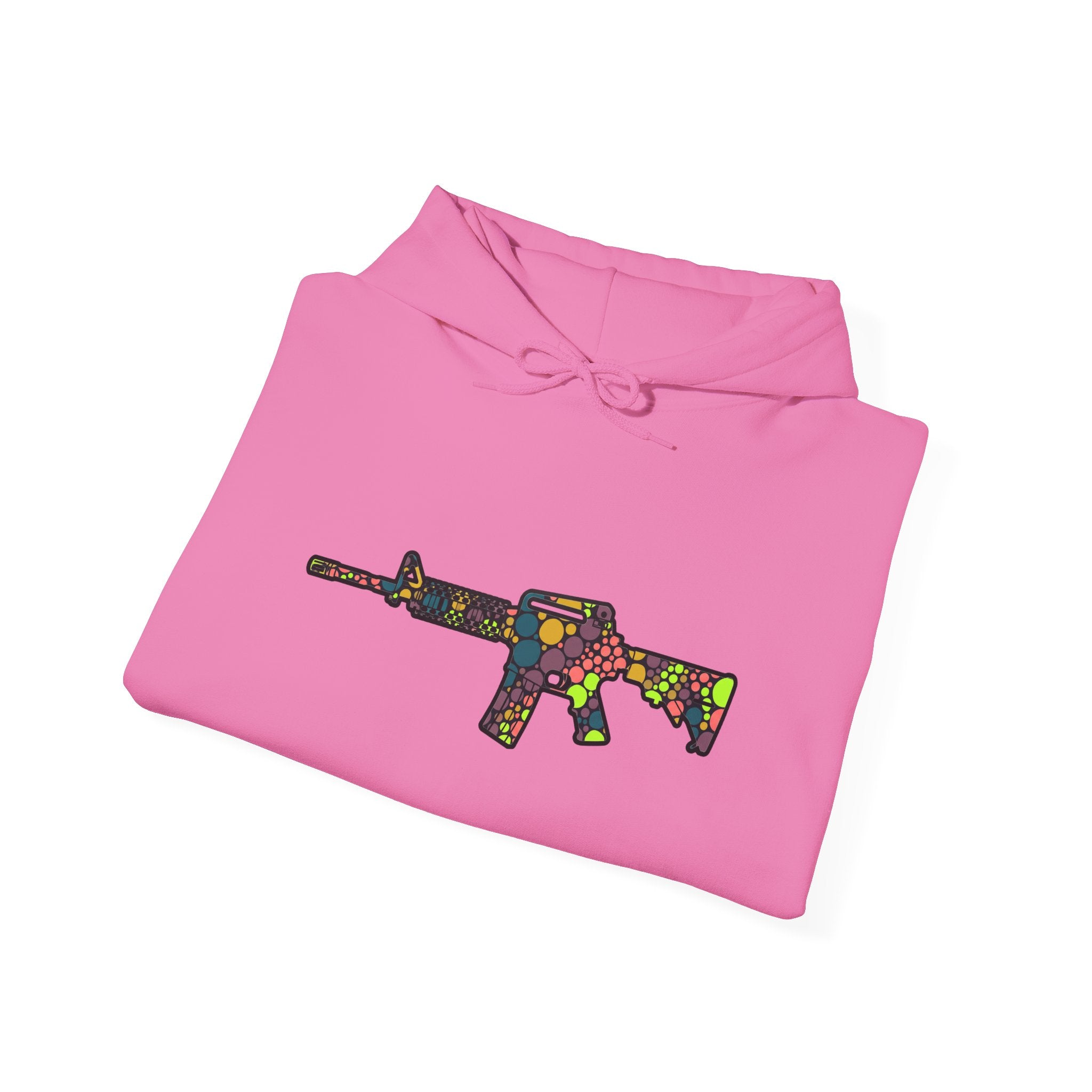 Rifle Dot Pattern Hoodie — Colorful Tactical Graphic Sweatshirt