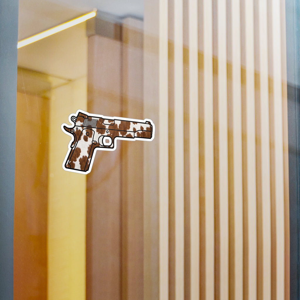 Cowhide Pattern Pistol Kiss-Cut Vinyl Decal