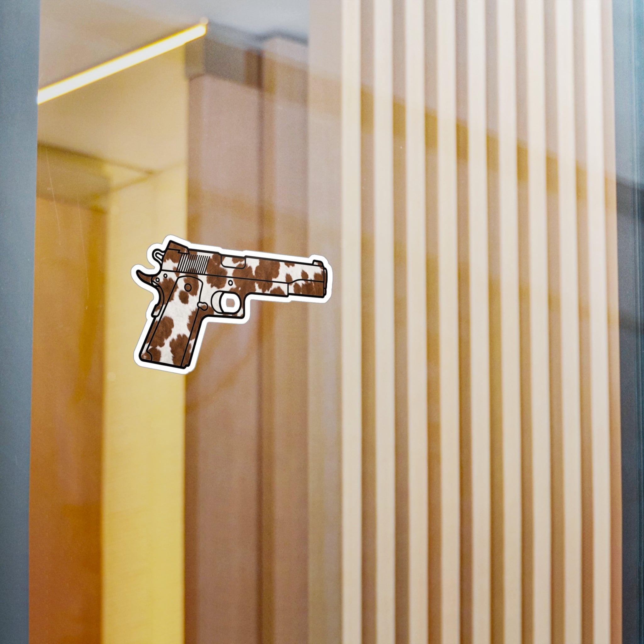 Cowhide Pattern Pistol Kiss-Cut Vinyl Decal