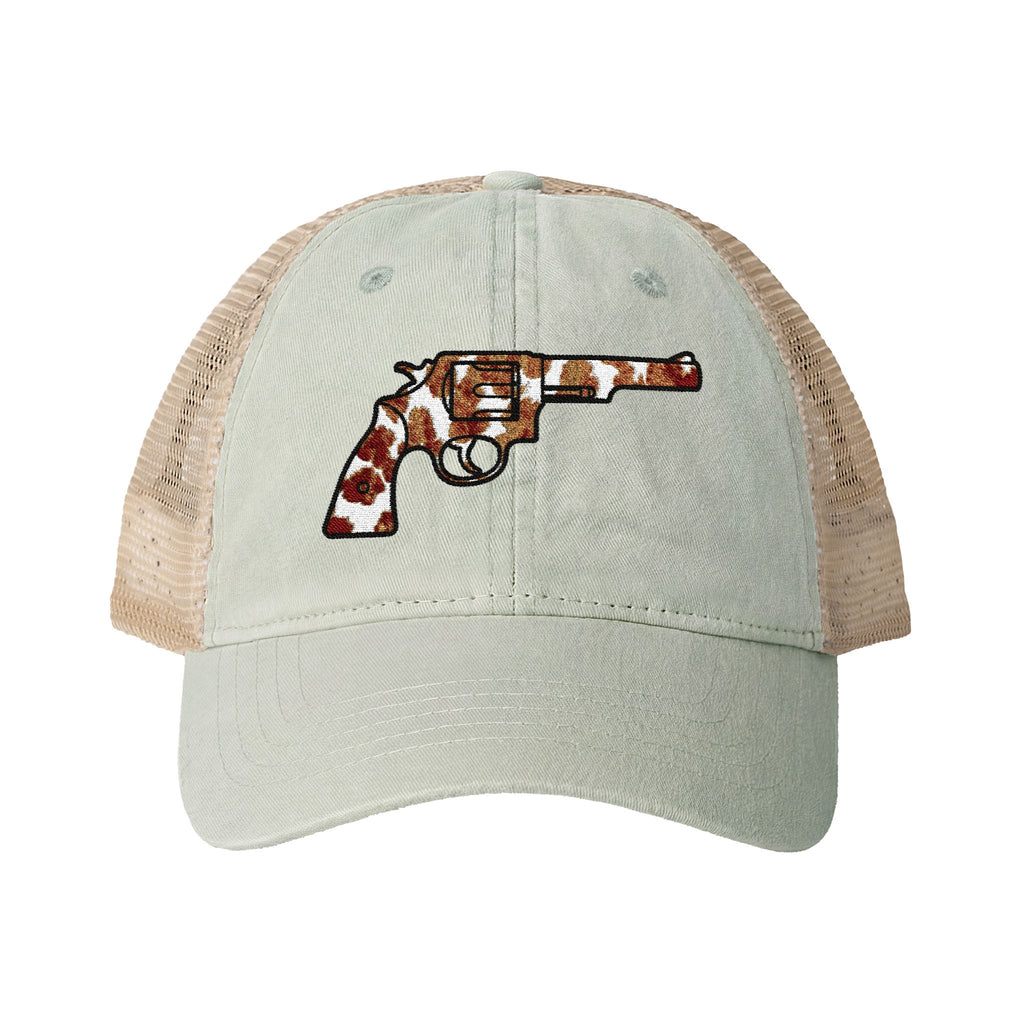 Cow Print Revolver Women's Washed Mesh-Back Cap