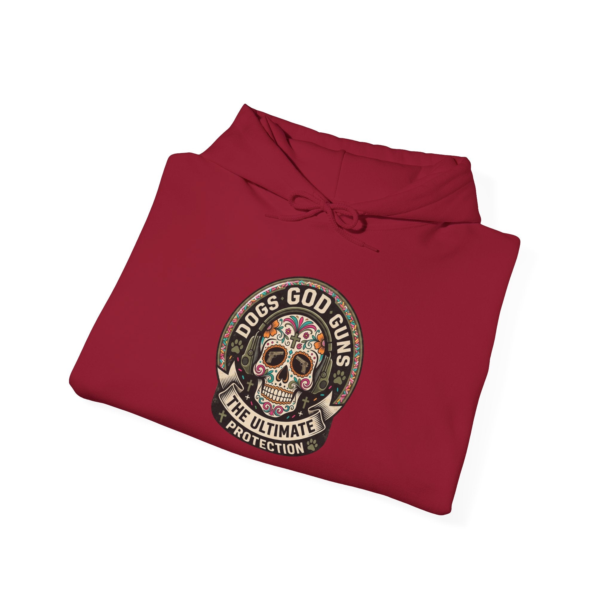 "Dogs God Guns: The Ultimate Protection- Graphic Hoodie