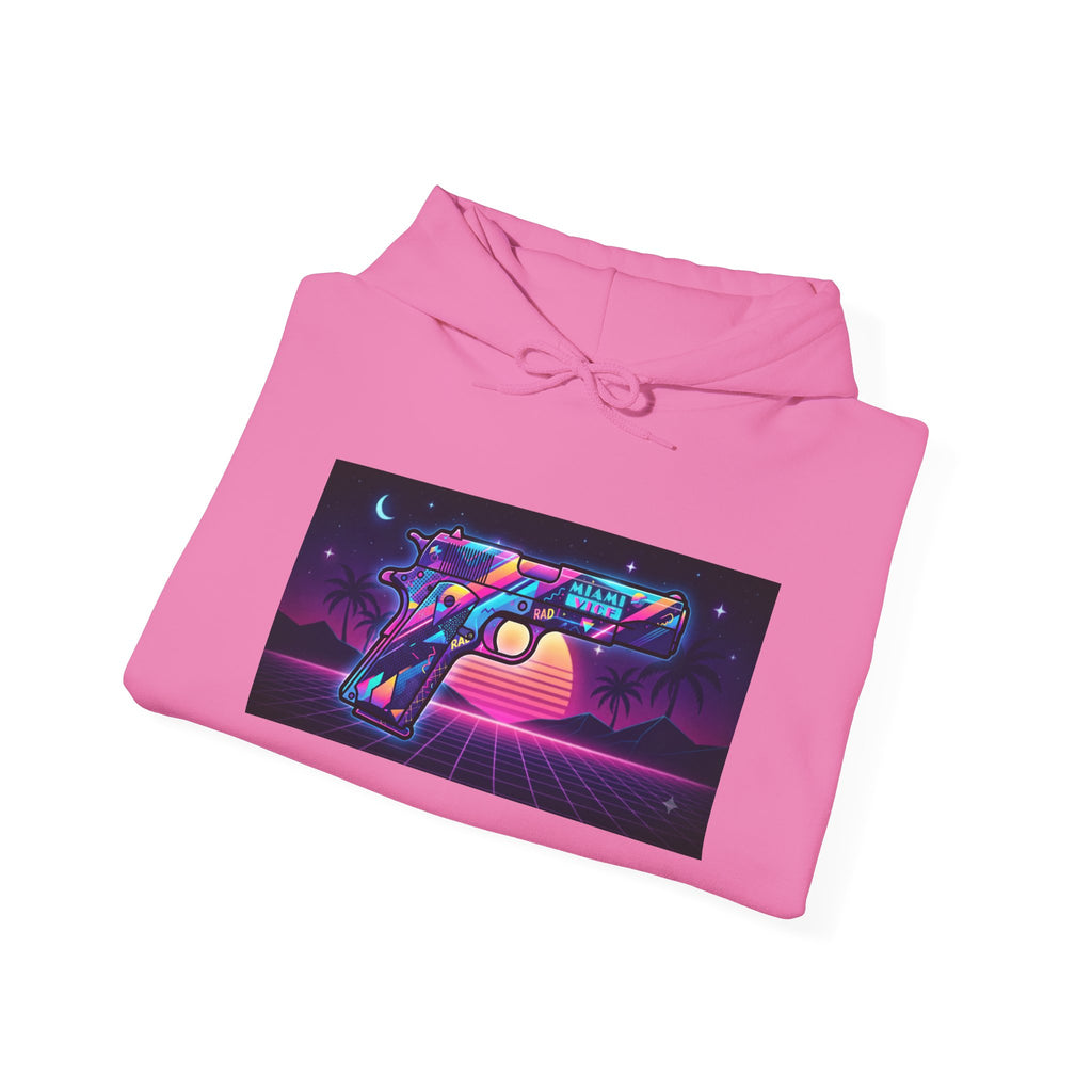Retro 80's Pistol Sunset Hoodie — Neon Synthwave Vaporwave Graphic
