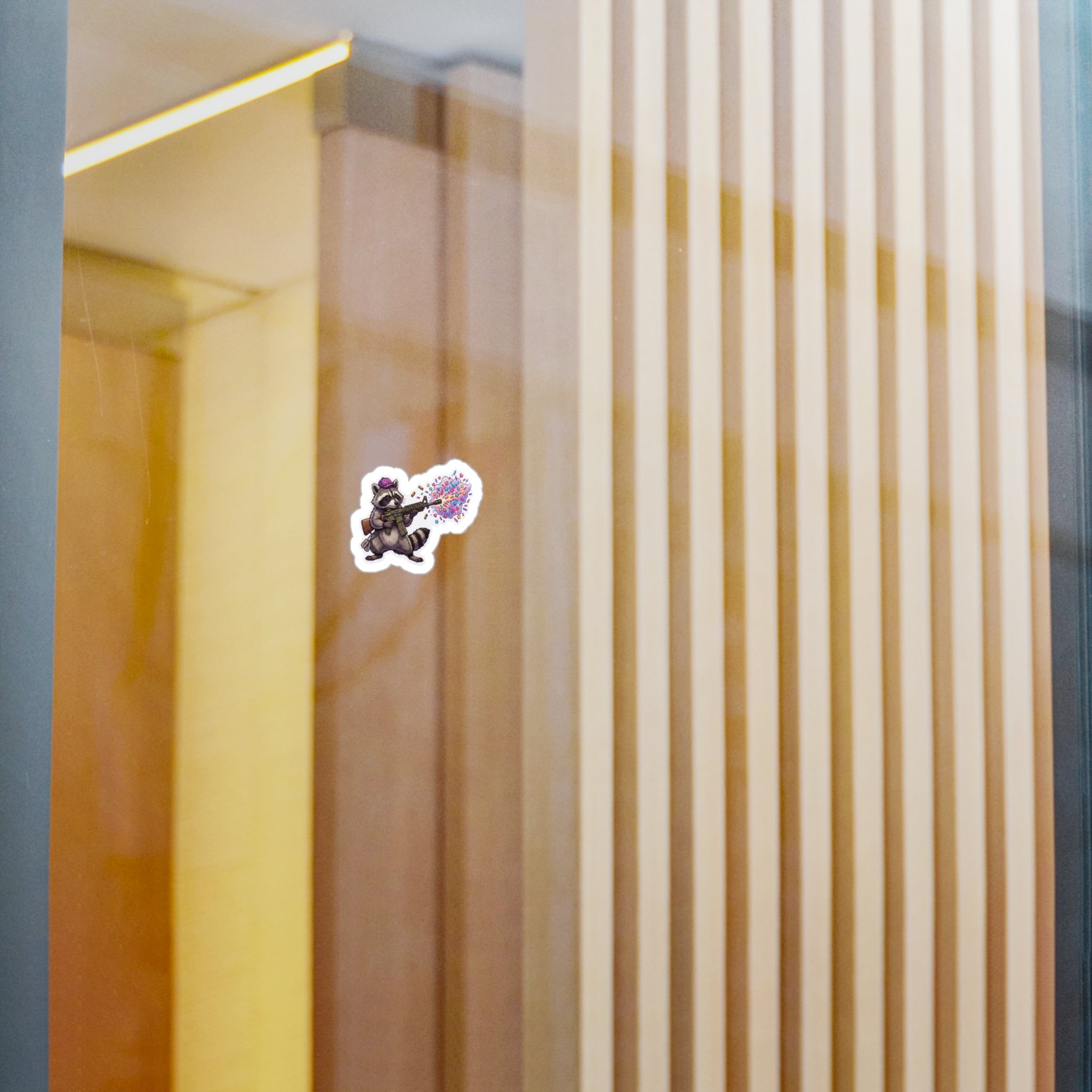 Raccoon Confetti Sprinkles Gun Kiss-Cut Vinyl Sticker