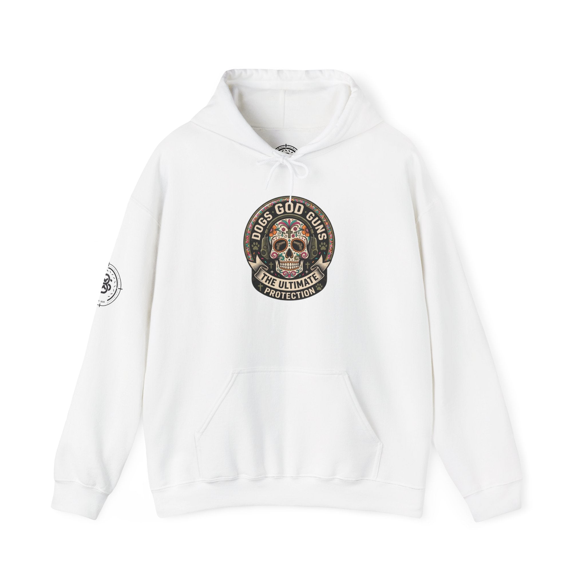 "Dogs God Guns: The Ultimate Protection- Graphic Hoodie