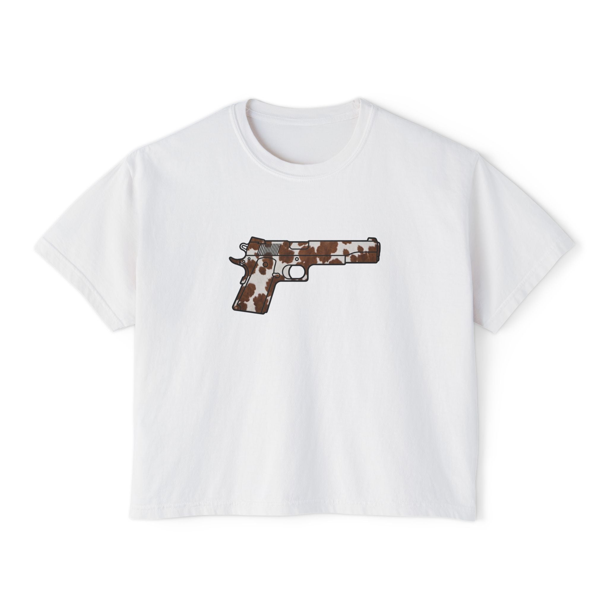 The Cowhide Collection- Pistol- Women's Boxy Tee