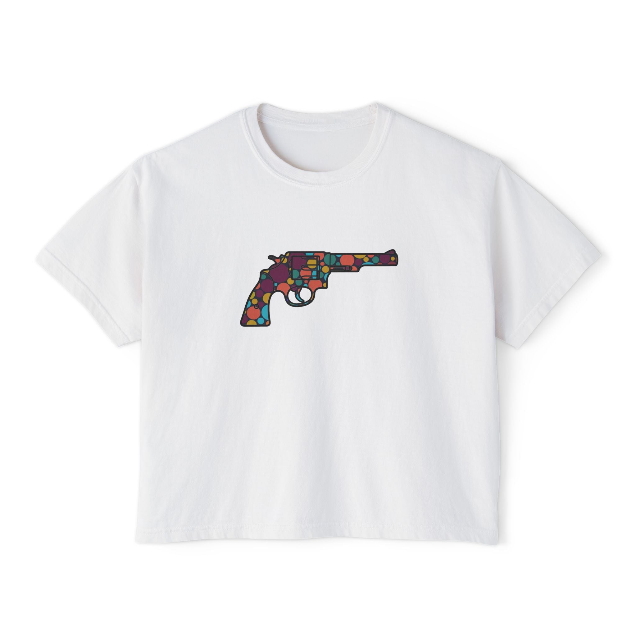 The Dots Collection-Revolver- Women's Casual Cropped T-Shirt
