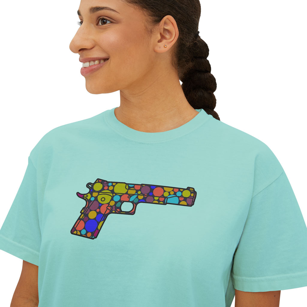 The Dot Collection- 1911 Pistol- Women's Boxy Tee