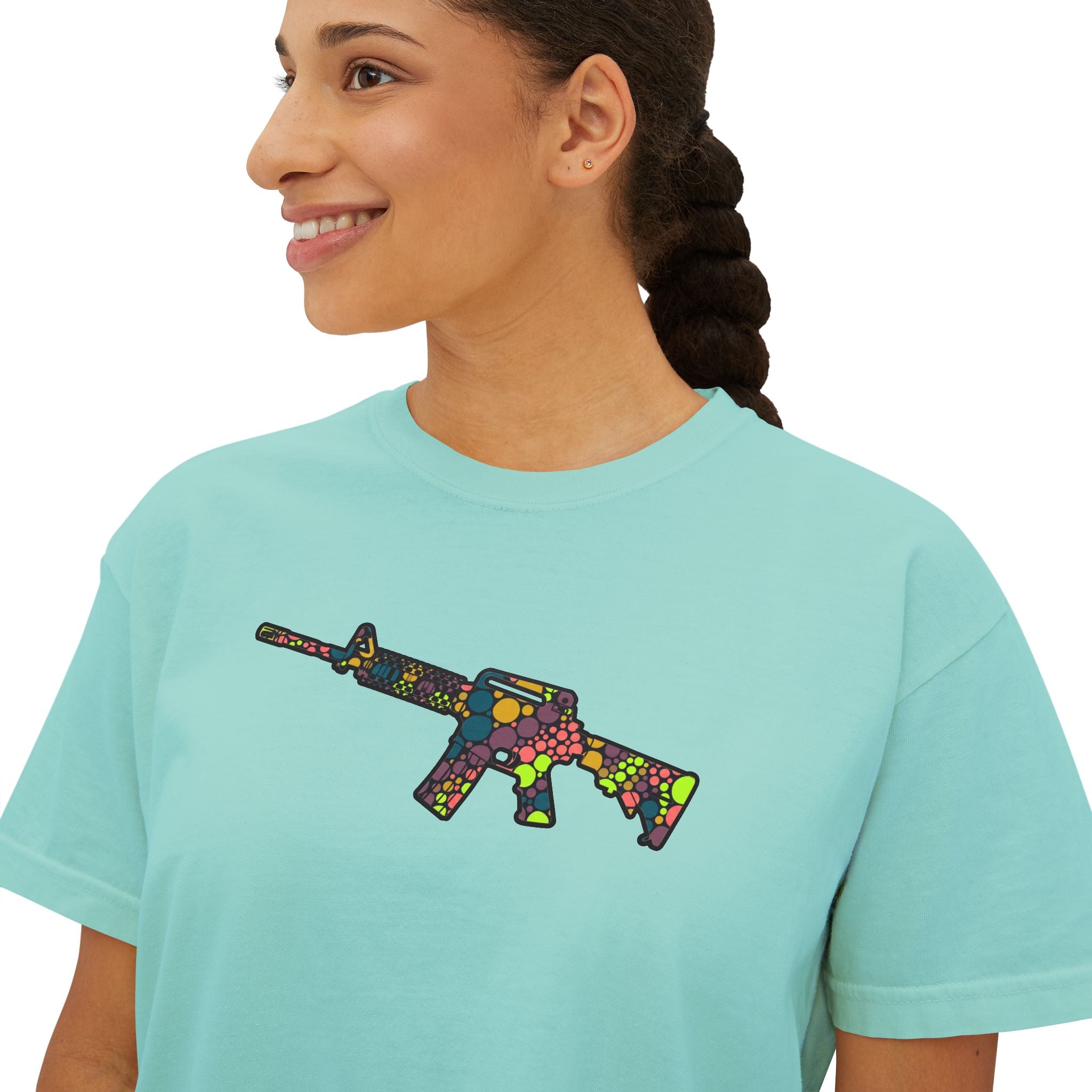 The Dots Collection- AR-15 Graphic-Women's Boxy Tee