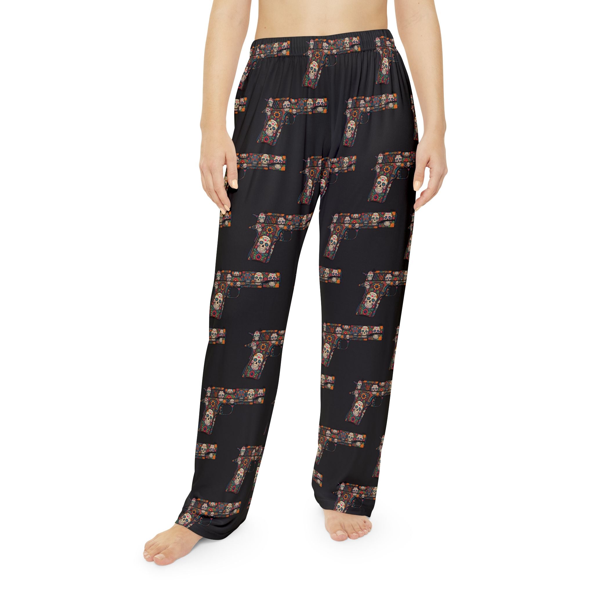 The Sugar Skull- Pistol-Pajama Pants — Cozy Women's Sleepwear