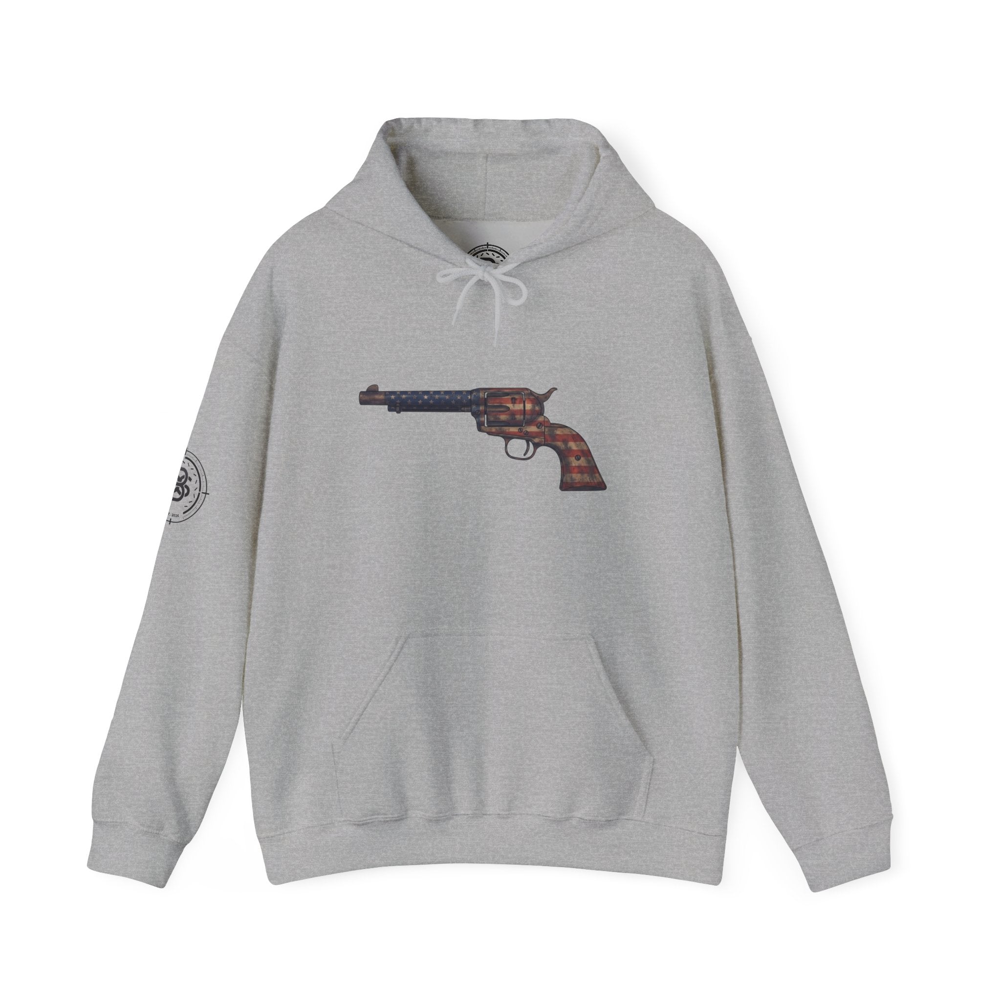United States Flag Revolver Graphic Hoodie