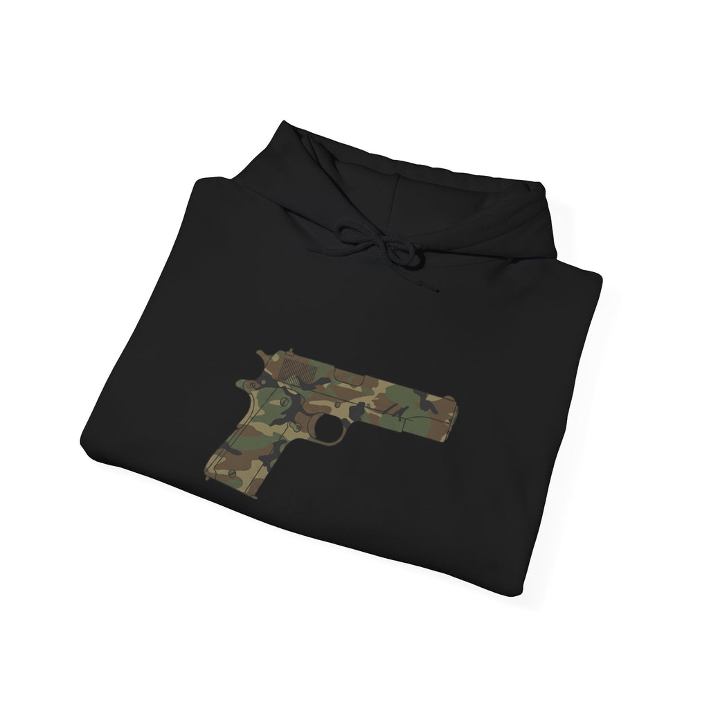 Camouflage Pistol Hoodie - Camo Gun Graphic Pullover