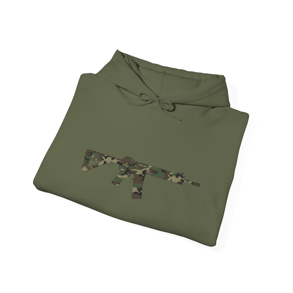 AR Rifle Camo Graphic Hoodie - Military Style Pullover
