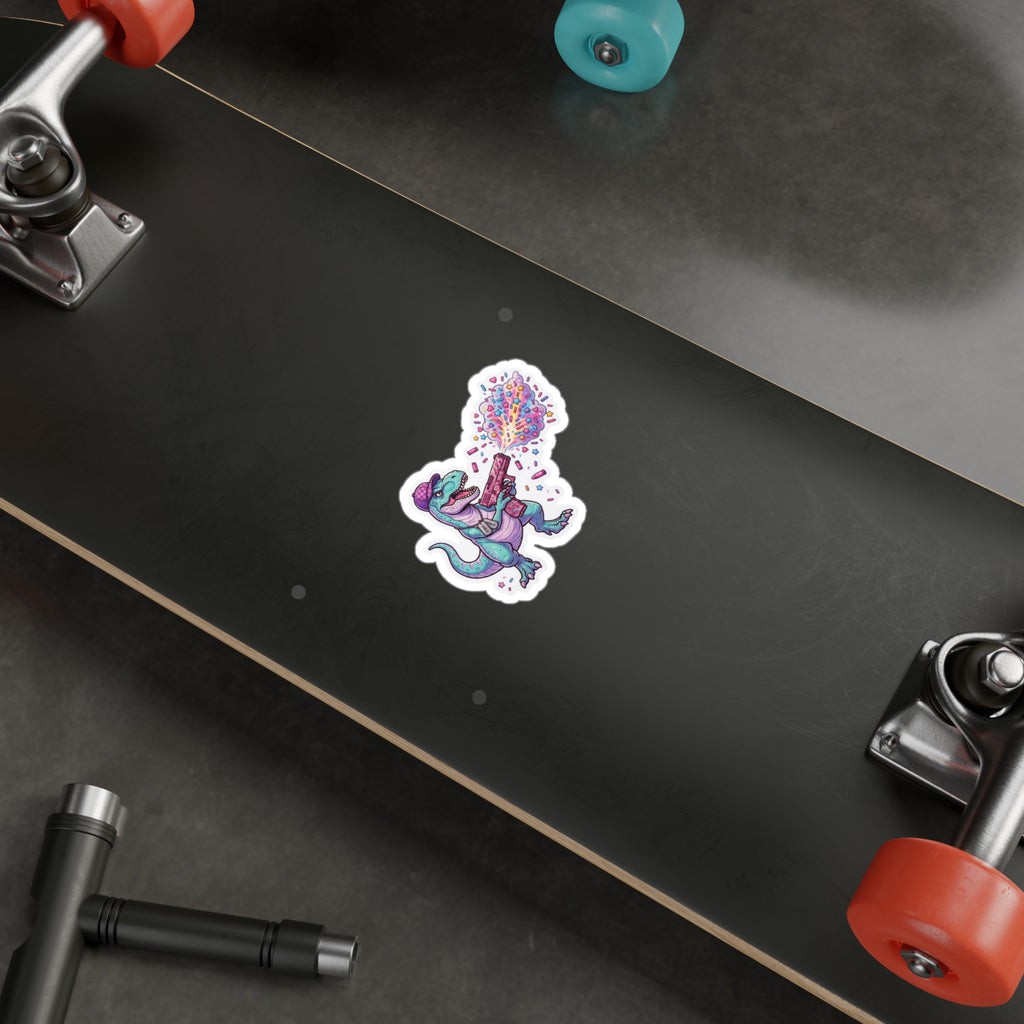 T-Rex Confetti Sprinkle Blaster Sticker — Kiss-Cut Vinyl Decal