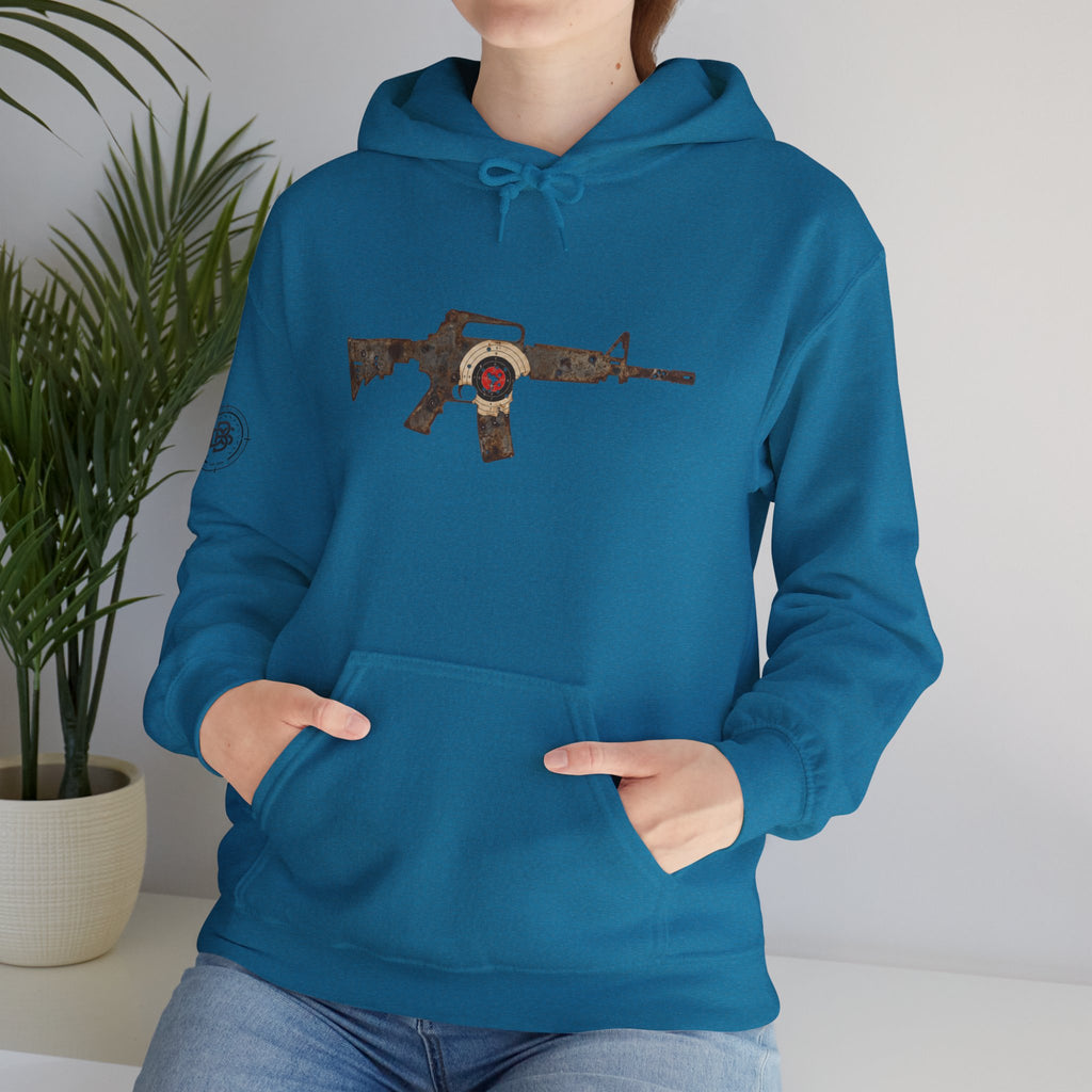 Vintage Metal AR Rifle Graphic Hoodie