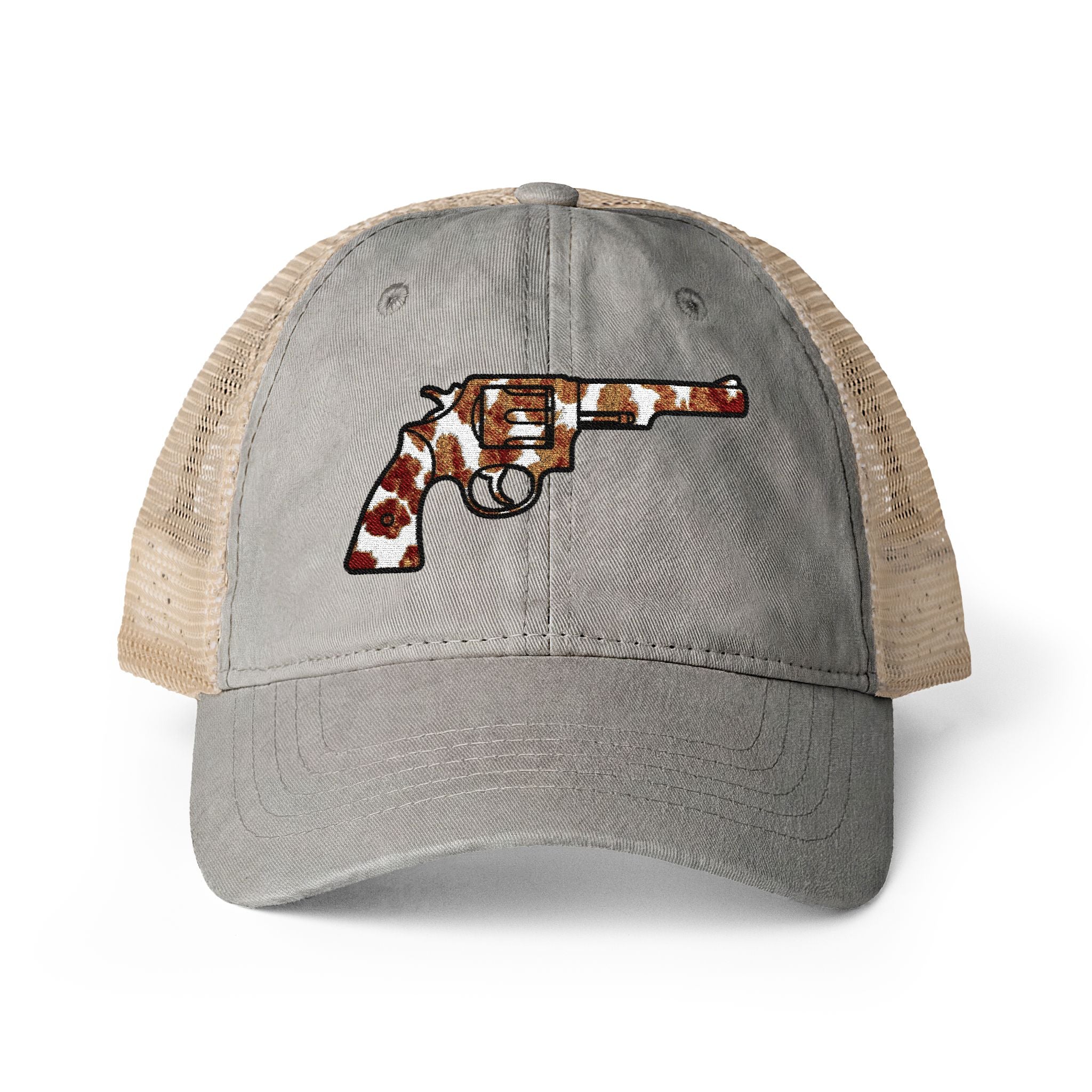 Cow Print Revolver Women's Washed Mesh-Back Cap