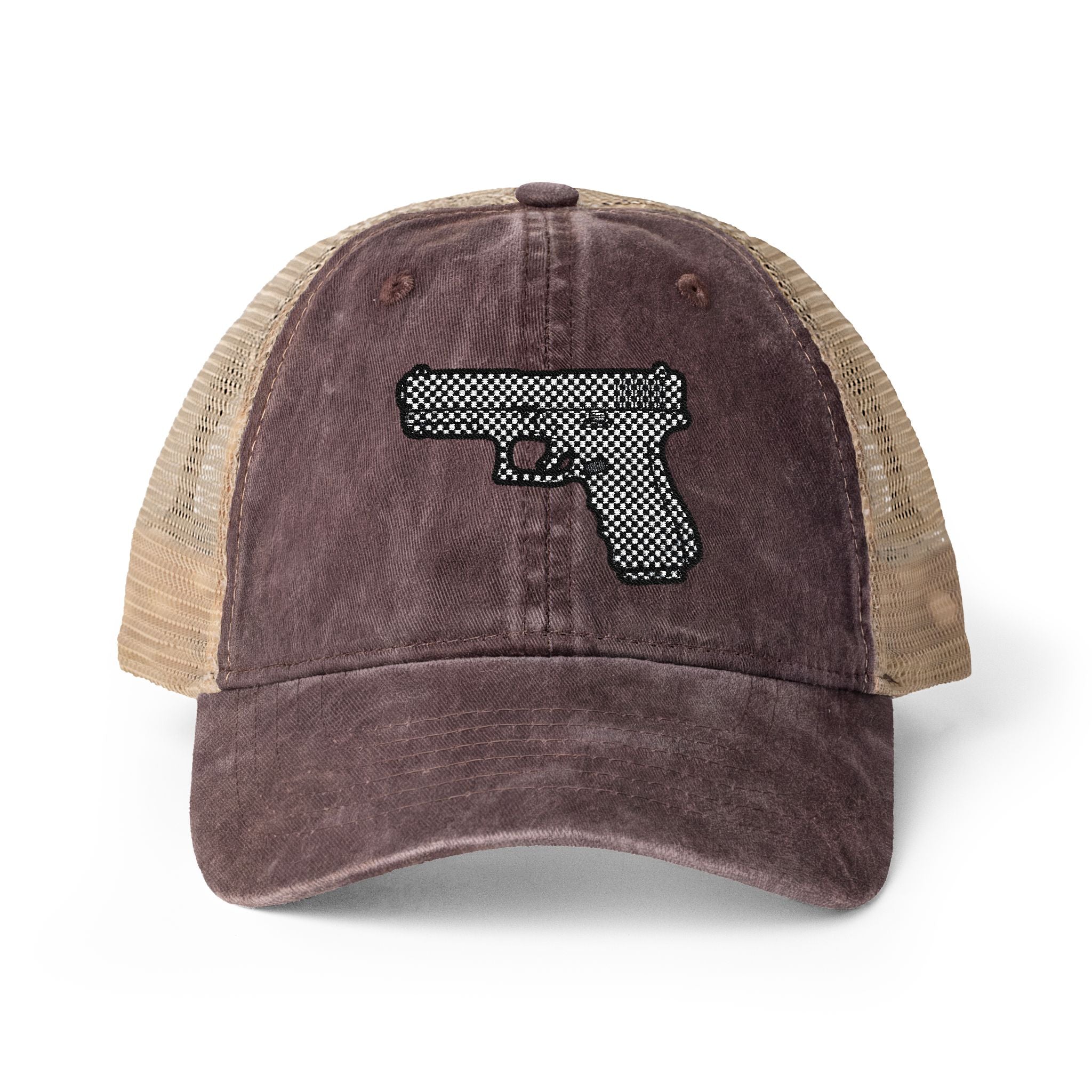The Checker Collection-Pistol-Women's Washed Mesh-Back Cap