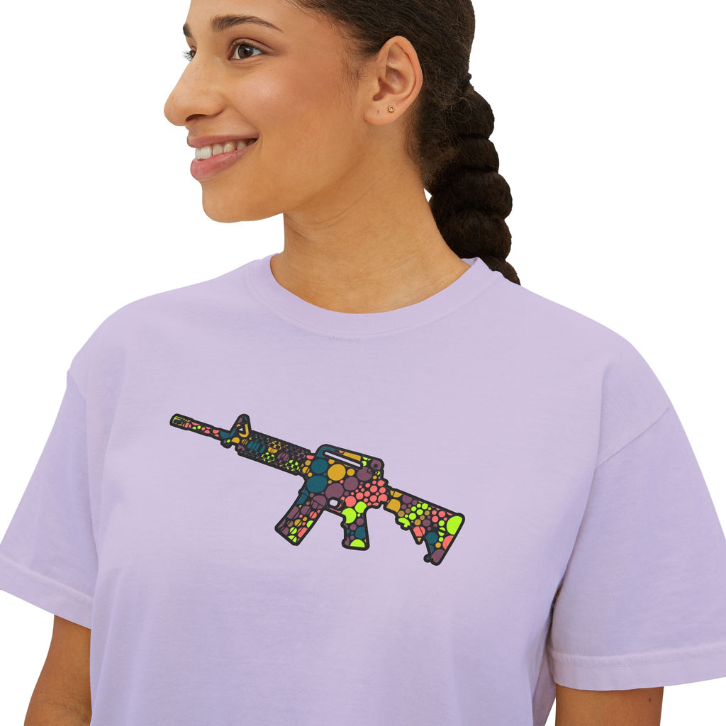 The Dots Collection- AR-15 Graphic-Women's Boxy Tee