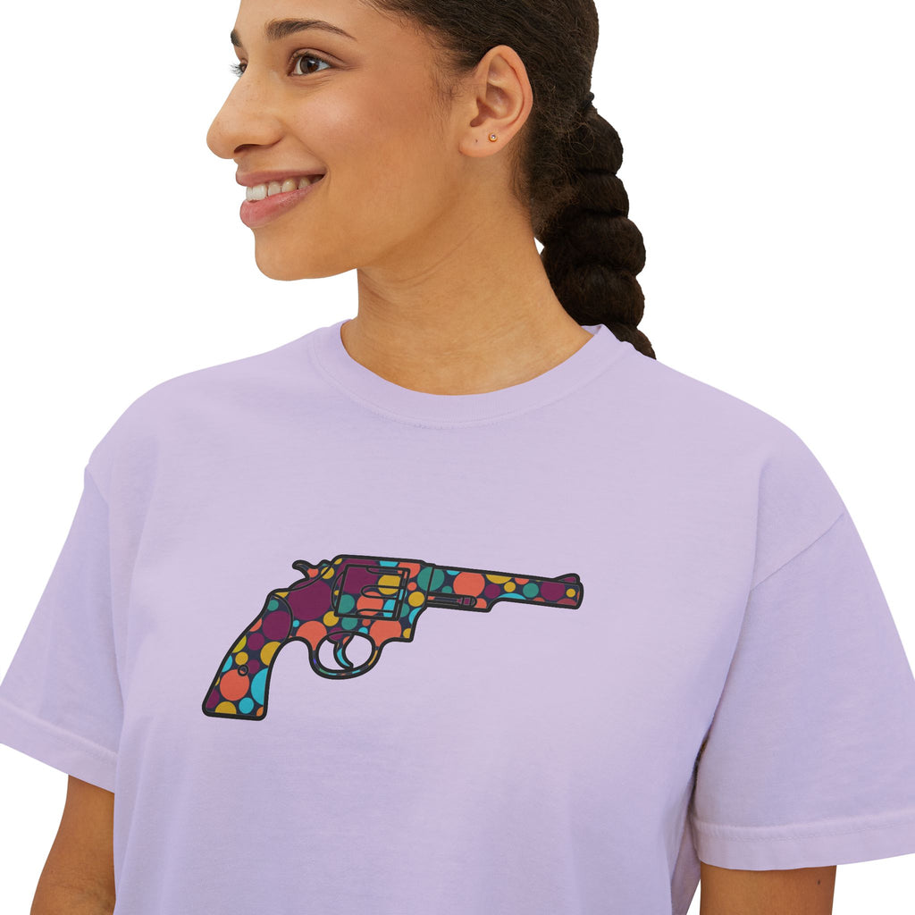 The Dots Collection-Revolver- Women's Casual Cropped T-Shirt