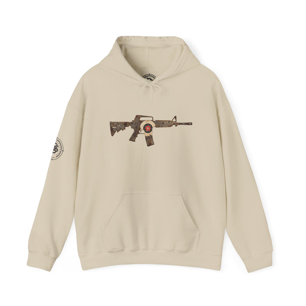 Vintage Metal AR Rifle Graphic Hoodie