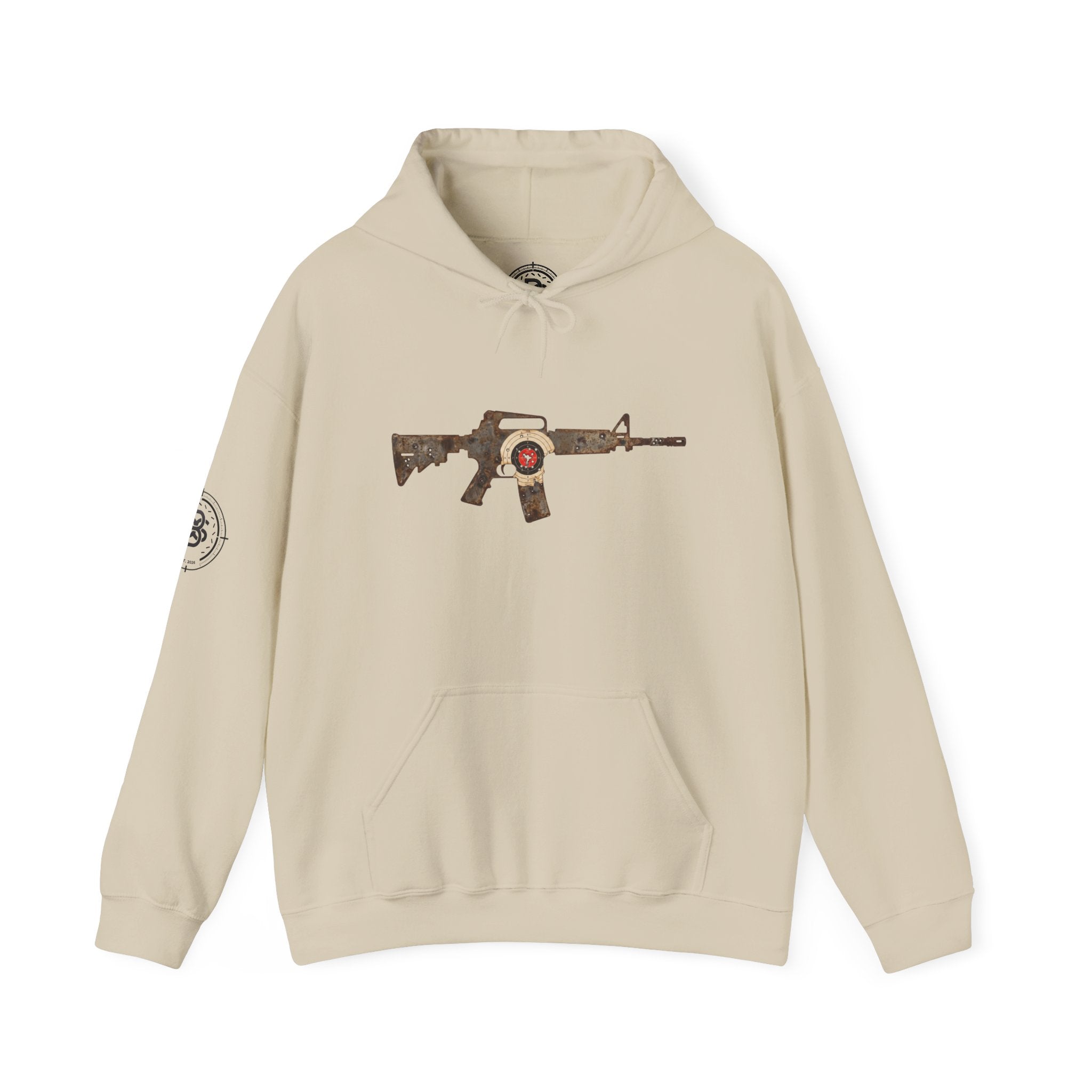 Vintage Metal AR Rifle Graphic Hoodie