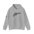 Checkered Revolver Hoodie — Retro Gun Graphic Pullover