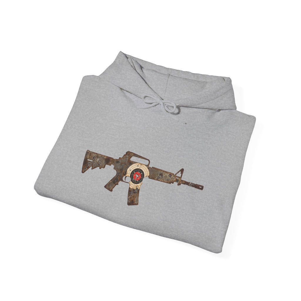Vintage Metal AR Rifle Graphic Hoodie