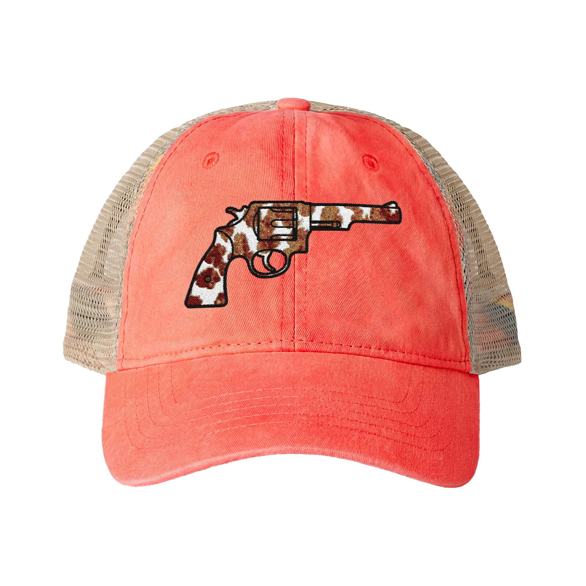 Cow Print Revolver Women's Washed Mesh-Back Cap