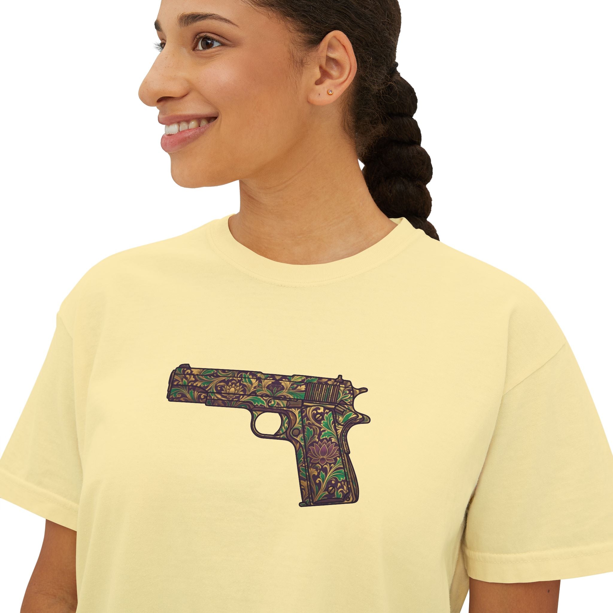 The Floral Collection-Pistol- Women's Boxy Tee